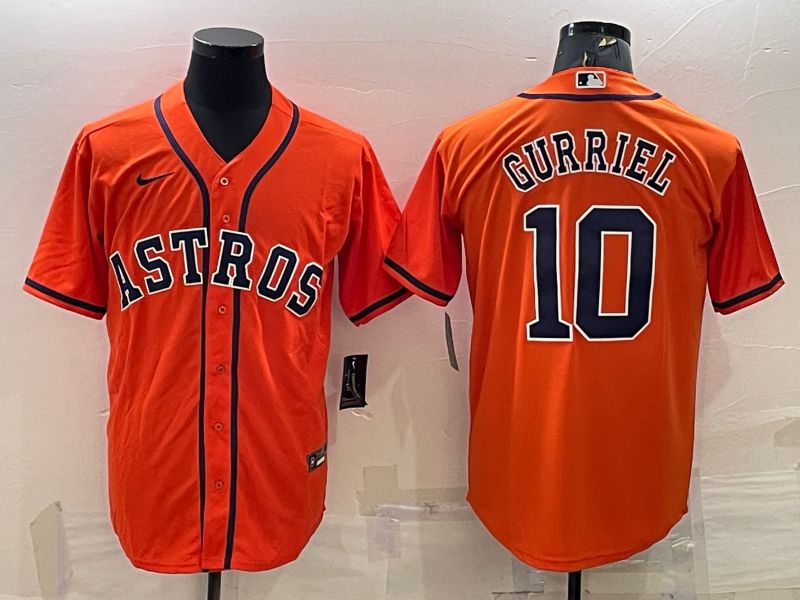 Men Houston Astros #10 Gurriel Orange Game Nike 2022 MLB Jersey1